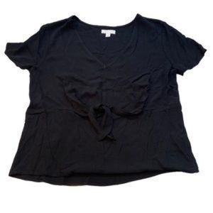 14th & Union | black 100% rayon front tie tee shirt